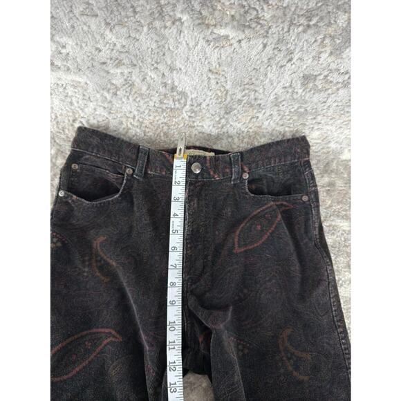 VTG ST Johns Bay Sz 10 Corduroy Paisley Floral Jeans Black Straight Leg Pants - Picture 5 of 11